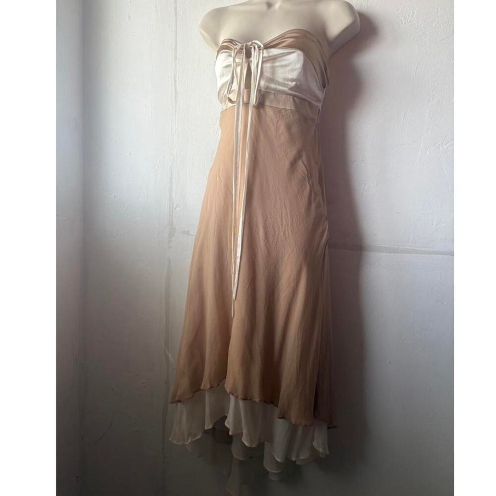 Nude Vntg Bebe Silk Midi Dress